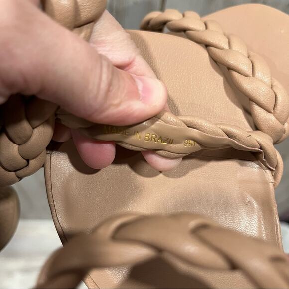 Dolce Vita Nairi Cafe Stella Braided Square Toe Slide Sandals - Picture 7 of 9